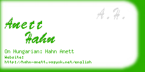 anett hahn business card